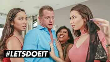 LETSDOEIT - Melissa Moore, Ember Snow, Karlee Grey - Crazy Foursome With Beautiful Chicks And Rich Guy video