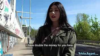 Public Agent Amilia sucks and fucks for quick cash in public video