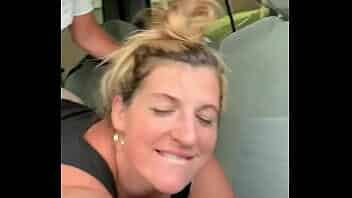 Amateur milf pawg fucks stranger in walmart parking lot in public with big ass and tan lines homemade couple video