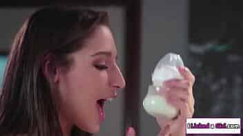 Babysitter sucking her boss breast milk video