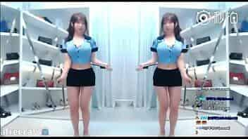 korean girl dancing on webcam video