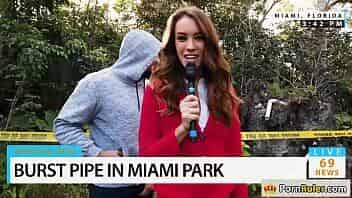 Hot news reporter sucks bystanders dick video